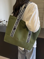Sac fourre-tout en toile avec logo personnalisé, sangle de marque, fermeture éclair, sac de shopping sportif pour usage promotionnel en vente au détail