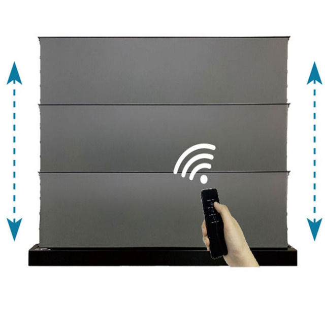 Javes Esf Motorized Floor Rising Projector Screen 100"/120" 16:9 with Remote Control Portable 1-Year Warranty