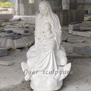 Al Aire Libre Iglesia Católica tamaño real al por mayor estatuas religiosas mármol blanco Virgen María estatua de piedra escultura para la venta - Product Image 3