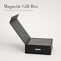 Boîte cadeau magnétique noire personnalisée avec couvercle intérieur imprimé, insert en mousse, toucher doux, OEM