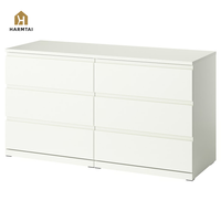 Commode à 6 tiroirs HarmTai, armoire de rangement blanche, style scandinave, poignée J-Pull, écologique, multifonctionnelle pour la chambre à coucher