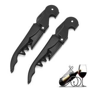 Vente en gros d'usine <span class=keywords><strong>Tire</strong></span>-<span class=keywords><strong>bouchon</strong></span> décapsuleur multifonction en acier inoxydable noir mat à double charnière, modèle Sea Horse Knife - Product Image 1