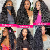 Perruque de Cheveux Humains Indiens Naturels Lace Frontale Longueur 30-40 Pouces HD Lace Frontal Wig Ondulée Profonde Sans Colle avec Cheveux de Bébé