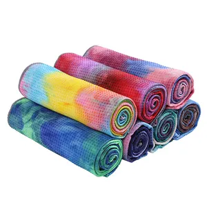 Heiße Yoga matte Handtuch rutsch feste Silikon Mikro faser Yoga Handtuch verschiedene Muster Yoga Matte Handtücher mit Netz tasche
