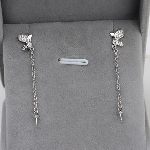 Pendientes de Plata S925 con Forma Cuadrada para Mujer, Accesorios de Joyería DIY con Incrustaciones de Perlas de 8-9 mm, Bandeja Vacía Semiterminada, Producto 1045 - Product Image 4