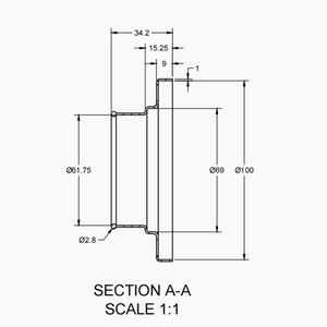 Mặt bích khởi động CV + Kẹp 69mm - Product Image 1