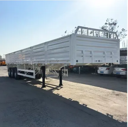 china supplier sale 40 tons side wall fence type cargo flat lorry truck semi trailer