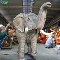 Modèle d'éléphant animatronique grandeur nature, animal de la jungle populaire, pour centre commercial, place, parc d'attractions, personnalisable
