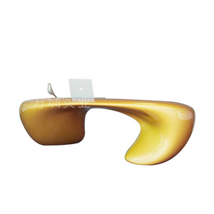Mostrador de Recepción de Fibra de Vidrio Ovalado, Muebles de Oficina Contemporáneos con Acabado Brillante para Edificios de Oficinas - Product Image 5