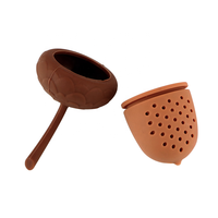 Silicone Mini Chêne Thé Filtre De Qualité Alimentaire Silicone Thé Remplisseur Raide Cuisine Outil Thé Accessoires