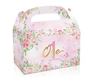 Fiori rosa 1 una prima festa di compleanno <span class=keywords><strong>regalo</strong></span> di caramelle consegna scatola di caramelle baby ONE full year of life party - Product Image 5