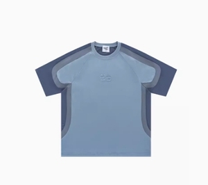 T-shirt con Logo personalizzato stampato per uomo Patchwork stile allentato Unisex t-shirt Casual da uomo manica corta estate - Product Image 3