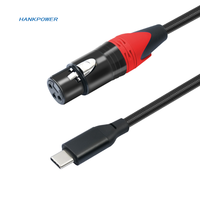 Adaptateur de téléphone pour ordinateur USB-C type-c mâle vers 3P XLR femelle câble de convertisseur de micro Audio Microphone
