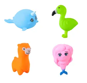 Creative OEM cute squishy stuffed animal toys air filled led light whale flamingo mermaid fidget toys For Kids