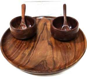 Ensemble de vaisselle en bois écologique fait main, vaisselle de cuisine naturelle pour la maison, les restaurants et les cadeaux, disponible à la vente - Product Image 3