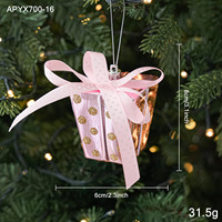 Ornements de Noël roses avec paillettes, décorations suspendues en forme de bonbons, donuts, licornes et coquillages pour arbre de Noël et vitrine