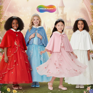 Cape de Noël en coton pour filles <span class=keywords><strong>Belle</strong></span> Princesse, certifiée OPA, CE, CPC, jaune, liquidation de stock, polaire thermique, livraison rapide - Product Image 4