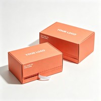 Boîte d'emballage personnalisée en carton corail chaud avec logo imprimé, bande détachable, boîte d'expédition, boîte en papier rectangulaire pour vêtements, cosmétiques, cadeaux