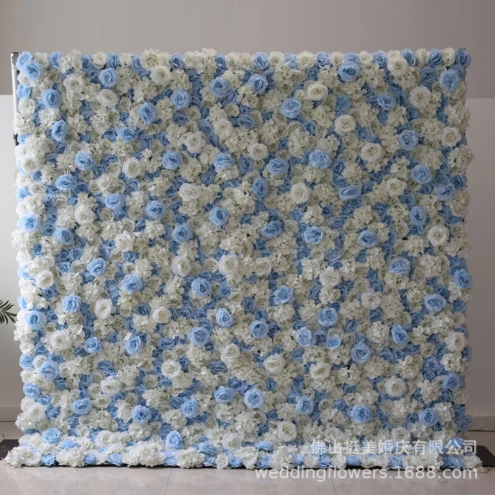 Muro de flores azul y blanco - Precio por unidad cuadrada - Efecto de 24m x 24m