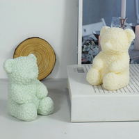 Moule en silicone Ours en peluche 3D pour bougies, plâtre, résine et décoration intérieure DIY
