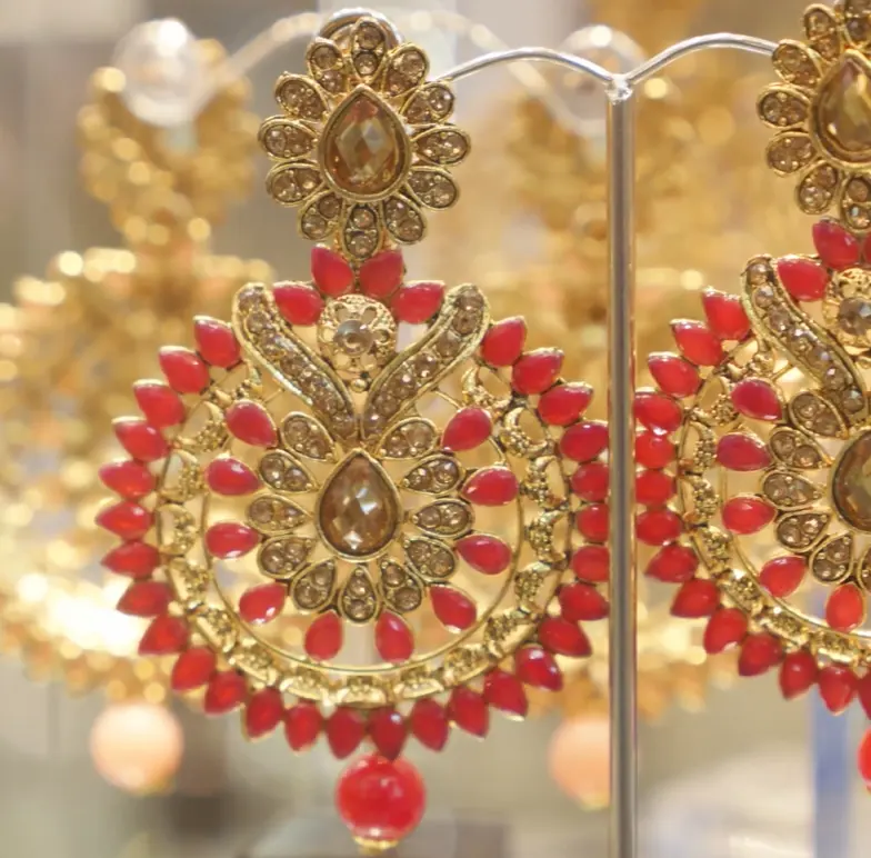 Bộ lạc bông tai cổ điển Ấn Độ Zircon dangle thả Bông tai bộ lạc Hoop bông tai cho kỷ niệm Bridal Party Wedding trang sức