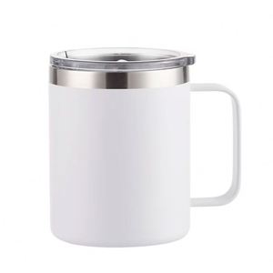 Vaso Térmico de Acero Inoxidable con Doble Pared y Recubrimiento en Polvo de 12 oz, con Logotipo, para Viajes, Coche, Cerveza, Café, con Asa y Tapa - Product Image 3