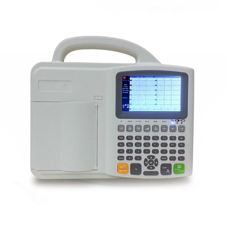 Equipo médico portátil aprobado por CE con interfaz USB, máquina de ECG de 12 derivaciones y 6 canales con interpretación
