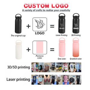 Bouteille d'eau isotherme en acier inoxydable avec logo personnalisé, 350 ml/500 ml, double paroi, avec poignée et couvercle anti-fuite - Product Image 3