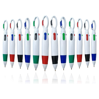 Stylo bille publicitaire personnalisé avec logo imprimé en 4 couleurs et mousqueton, idéal pour événements d'entreprise et cadeaux promotionnels