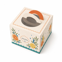 Caja Plegable de Cartón Blanco para Panadería, OEM ODM, Logotipo Personalizado, Ventana Transparente de PET de Grado Alimenticio, Embalaje para Pasteles de 6, 9 y 10 Pulgadas