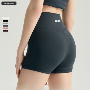 Shorts de yoga taille haute pour <span class=keywords><strong>femme</strong></span>, effet push-up fessier, 3 pouces, polyvalents pour la course, le fitness et l'entraînement de fessiers galbés - Product Image 1