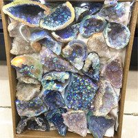 Boîte cadeau de Quartz naturel en Agate brute, ange brillant, Quartz Aura, cristal, géode, vente en gros,