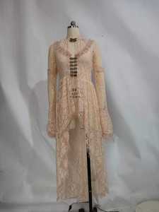 गोथिक महिला सफेद विंटेज ठोस फीता फ्लैयर आस्तीन मध्ययुगीन कार्डिगन कोस्प्ले सुरुचिपूर्ण लंबी पूंछ आउटवियर विटोरियन बॉल गाउन - Product Image 6