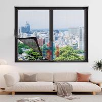 Moustiquaire magnétique en fibre de verre réglable de haute qualité pour fenêtre, design à boucle intégrale, résistante aux insectes, pour usage hospitalier