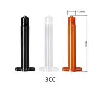 Seringue de distribution en plastique Liscoe 3cc de style américain, corps transparent ambré noir, type américain, pour distribution automatique de colle