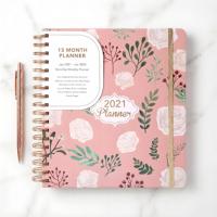 Carnet de notes personnalisé à couverture rigide avec reliure spirale, agenda hebdomadaire pour femmes