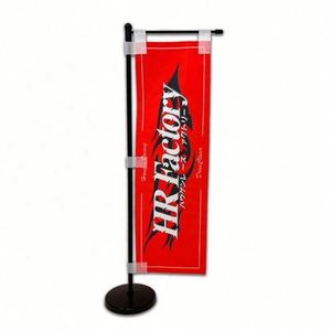 Banderas Miniatura Nobori Personalizadas de Poliéster 100D de 10x30cm para Publicidad Comercial, Banderas de Escritorio Nobori 2023 - Product Image 4