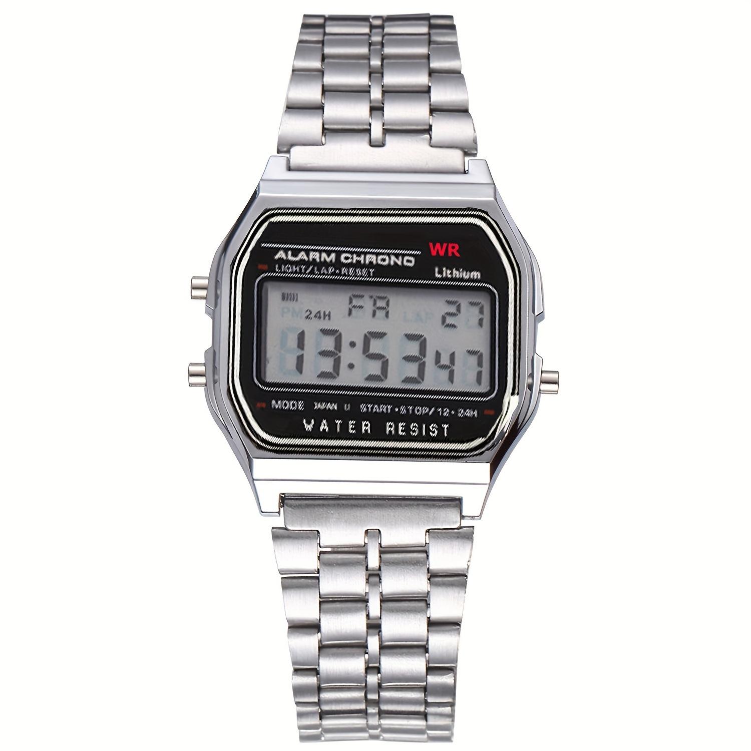 Silver electronic watch