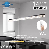 Lampu Gantung LED CCT yang Dapat Diredupkan dan Disesuaikan dengan Remote Control dan Sakelar Dinding untuk Ruang Makan, Kantor, Restoran, Bar