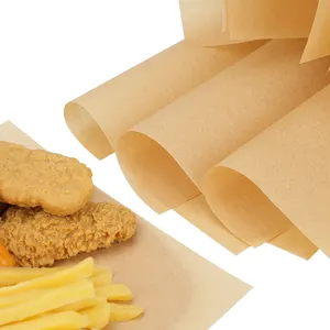 food picnic paper grease-proof sheet Kraft Paper Waxed Sheets for bread sandwich fried chicken chips chicken legs fries