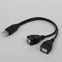 Cable Divisor USB 2.0 de Tipo A Macho a Doble USB Hembra para Datos y Alimentación con Conductor de Cobre Puro y Blindaje Trenzado