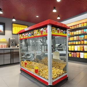 Neue große elektrische Doppeltopf-Popcornmaschine, vollautomatisch, hohe Produktivität, für Freizeitparks und Cafés, 220V-240V - Product Image 2