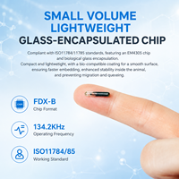 Étiquette RFID en verre réinscriptible BioGlass EM4305, transpondeur de microchip pour animaux de compagnie, pour l'identification animale et la médecine vétérinaire