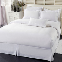 Ensemble de literie quatre pièces en coton satiné blanc pur 60 300tc, motif géométrique écologique, ensemble de couette toutes saisons pour hôtel cinq étoiles