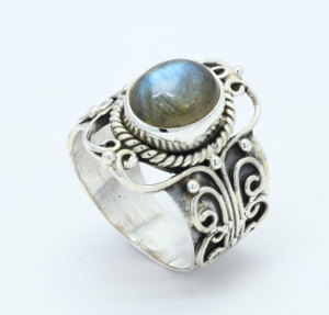 Anillo de Cóctel Clásico de Plata de Ley 925 con Piedra Preciosa de Labradorita Natural, Recién Llegado, Regalo de Alta Calidad para Ella, Joyería - Product Image 3