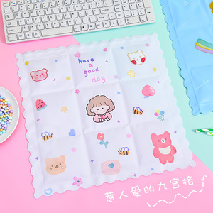 Coussin rafraîchissant Binkai Nine Square Ice Crystal pour siège, idéal pour l'été, pour étudiants et voitures, couleur aléatoire, design PVC dessin animé - Product Image 4