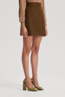 Jupe trapèze décontractée à la mode de haute qualité personnalisée en usine, Mini style gris-beige, vente chaude en gros de vêtements pour femmes