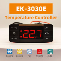 EK-3030 OM Kulkas Freezer Pengontrol Suhu Termostat Layar Sentuh LCD IP65 -40~99 Probe 200mm Alarm Suhu Tinggi