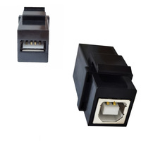 Conector USB 2.0 Keystone de Montaje en Panel Tipo B a Tipo A Hembra, Fácil Gestión de Cables para Cámaras y Computadoras Portátiles