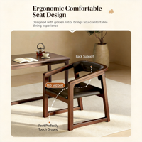 Chaise de salle à manger contemporaine en bois massif italien - Fauteuil nordique de luxe avec dossier en rotin et assise rembourrée en PU, idéal pour les espaces repas écologiques